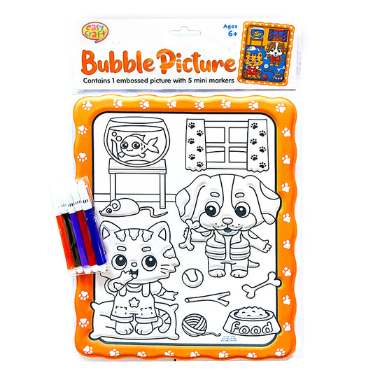 Cute Pets 3D Bubble Picture Colouring Set