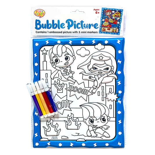 Super Hero 3D Bubble Picture Colouring Set