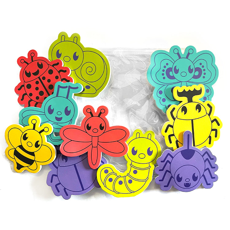 Bugs Jumbo Chunky Foam Stickers In Zipper Bag