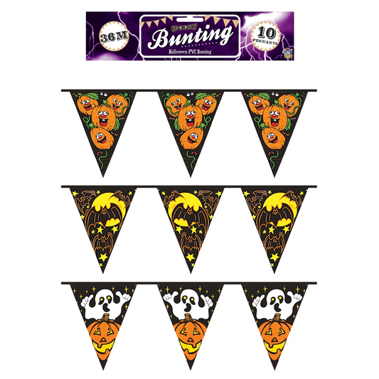 Halloween Festive Bunting Halloween Banners 3.6m - 10 Pennants