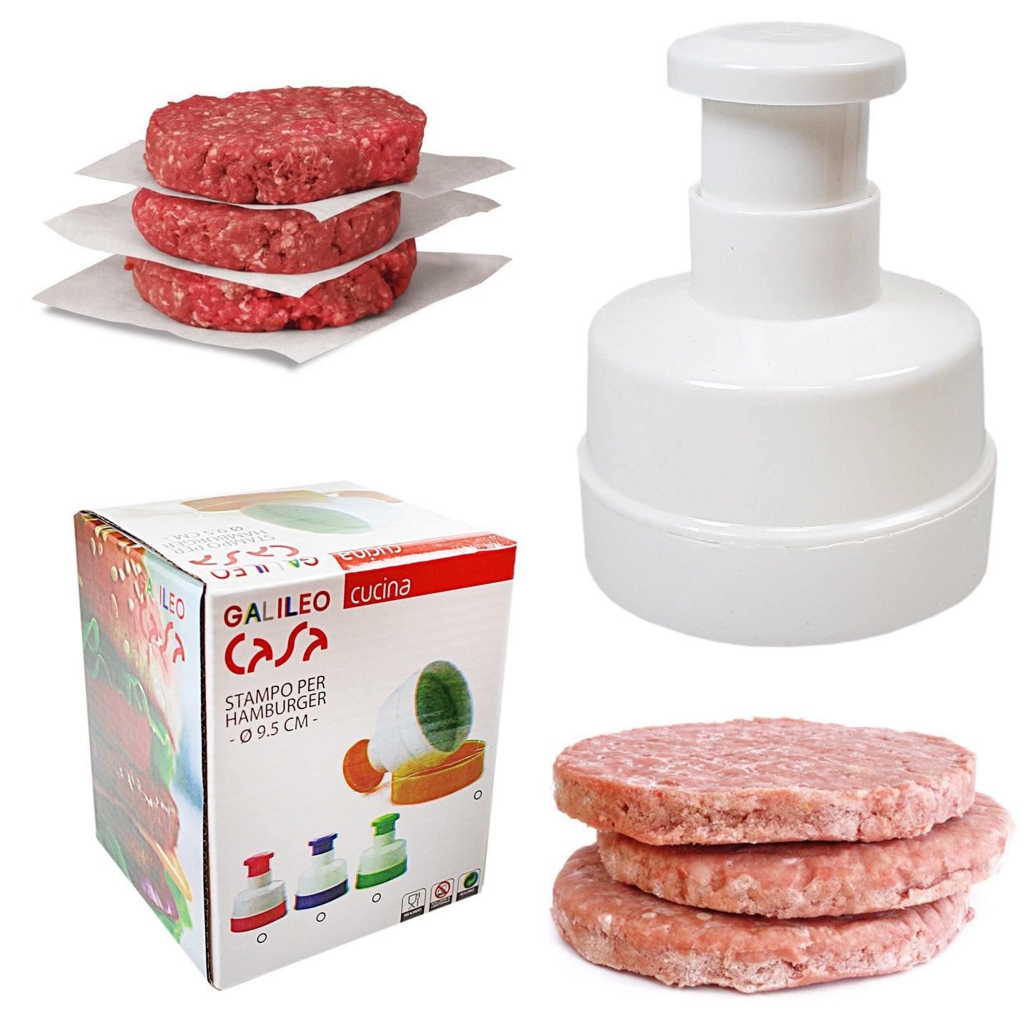 Hamburger Beef Burger Quarter Pounder Maker 9.5cm Mould Press 4947