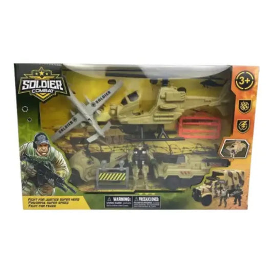 Army Toy Play Set Complete with Vehicles, Helicopter, Boat, and Special Ops Soldier Base Camp