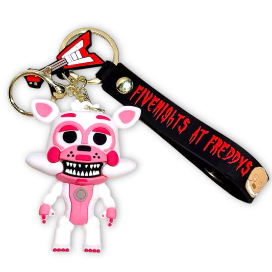 Five Nights At Freddy’s FNAF Funtime Foxy Mangle Style 3D Silicone Keychain Keyring Pendant