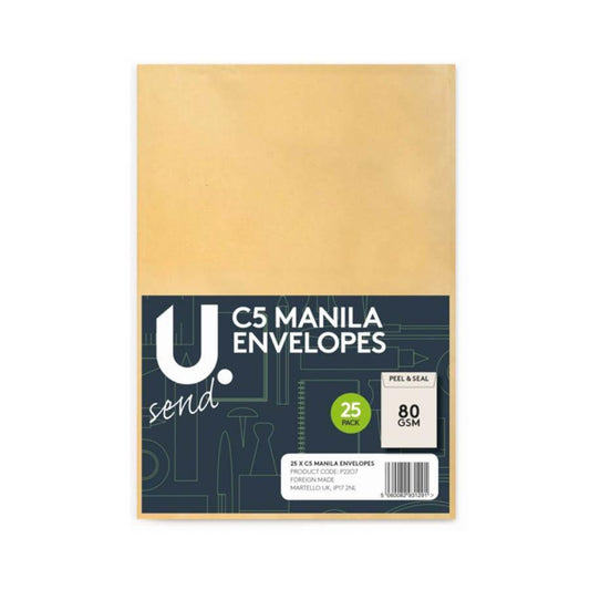 C5 Manila Envelopes 25 Pack P2207
