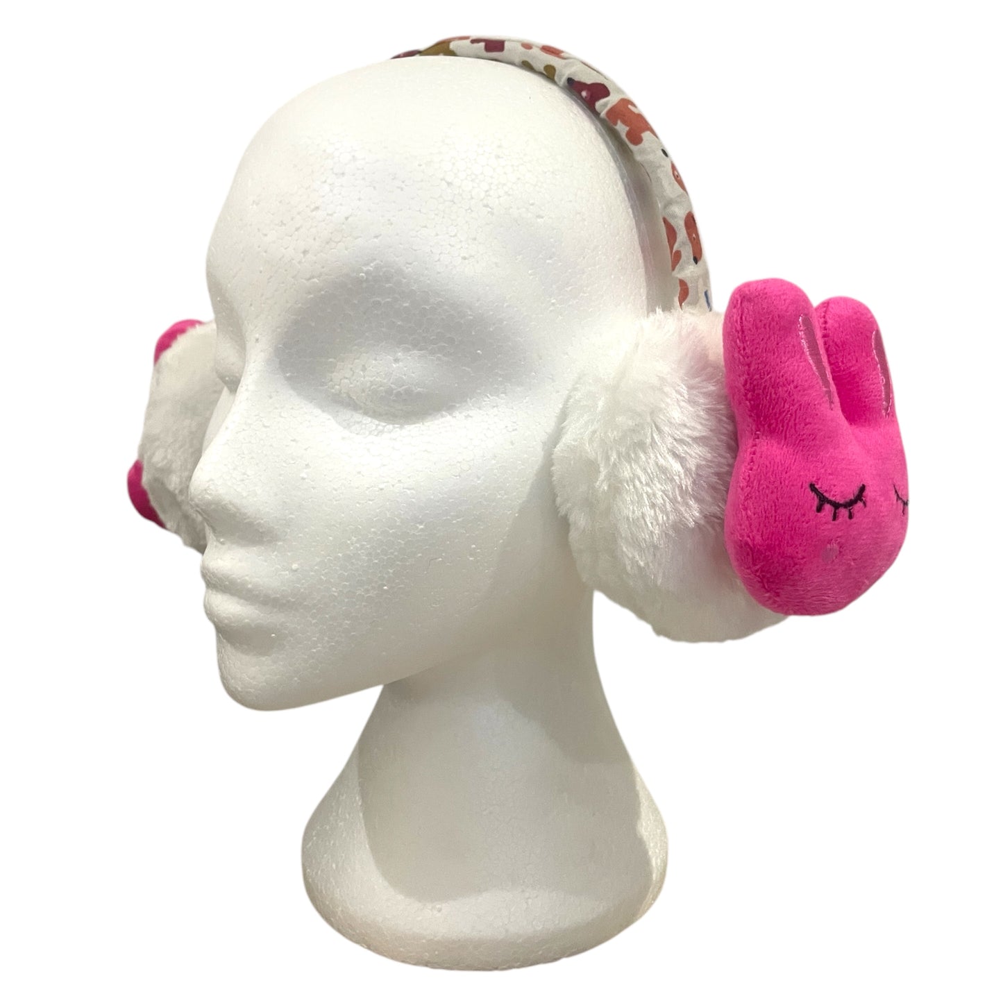 Kids Cute Fluffy Thermal EarMuffs Easter - Sleeping Pink Bunny