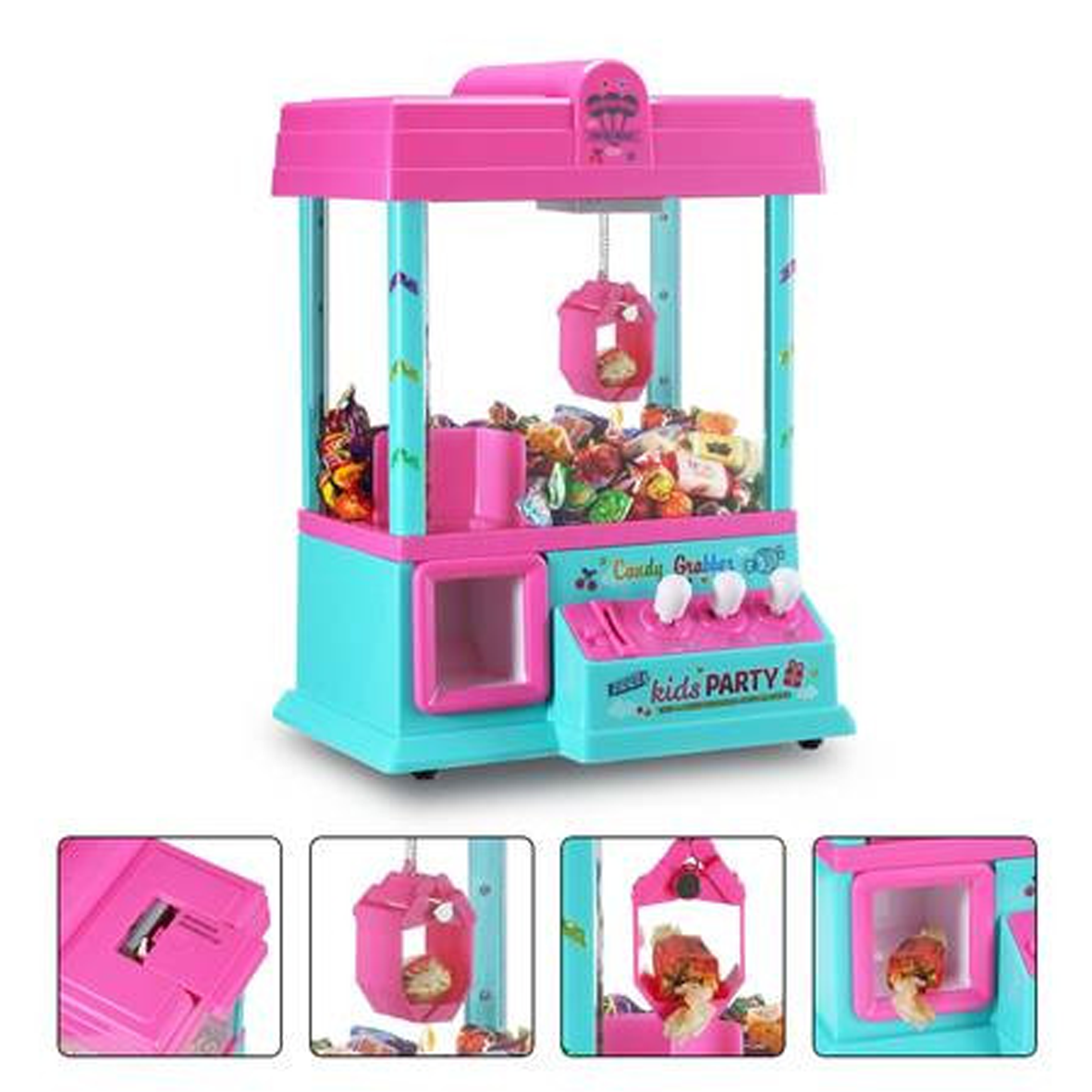 Mini Candy Grabber Claw Machine Pink Vending Arcade Game