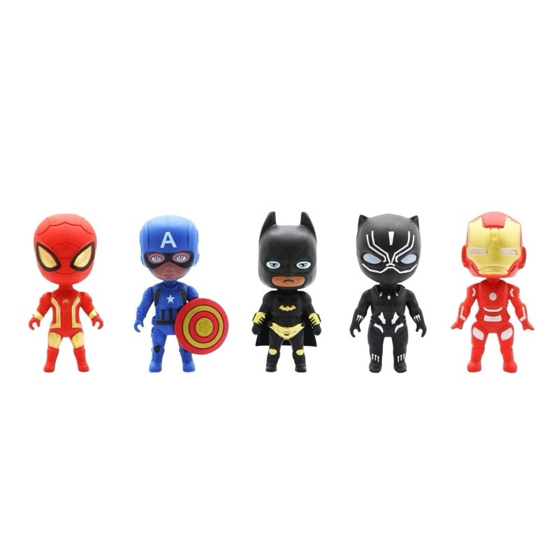 Superhero Mini Model Figurines Set of 6 Playset - 3 Inch