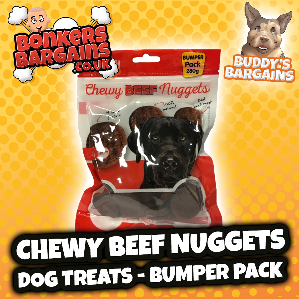 Pet Dog Treats Chewy Beef Nuggets 280g 77190 (Parcel Rate)