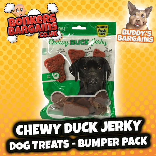 Pet Dog Treats Chewy Duck Jerky 280g 77183 (Parcel Rate)