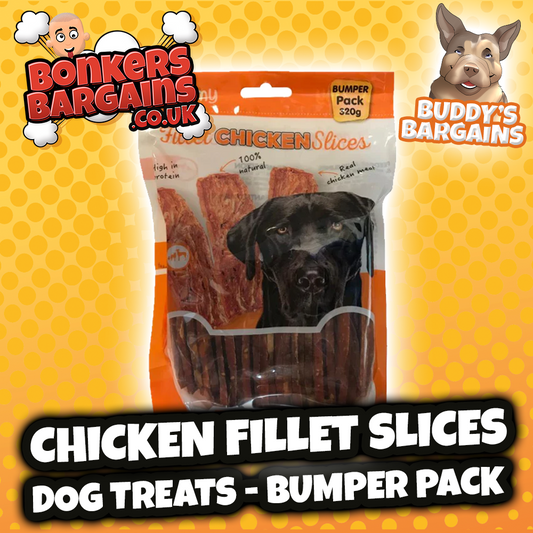 Pet Dog Treats Chicken Fillet Slices 320g 77138 (Parcel Rate)