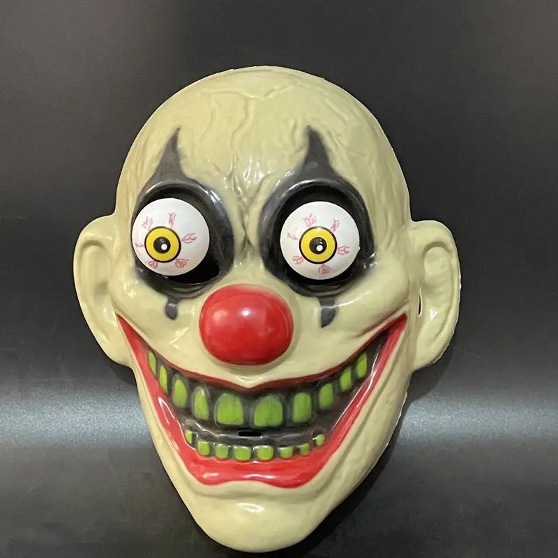 Creepy Clown Halloween Mask - Scary Spooky Fancy Dress Costume Mask