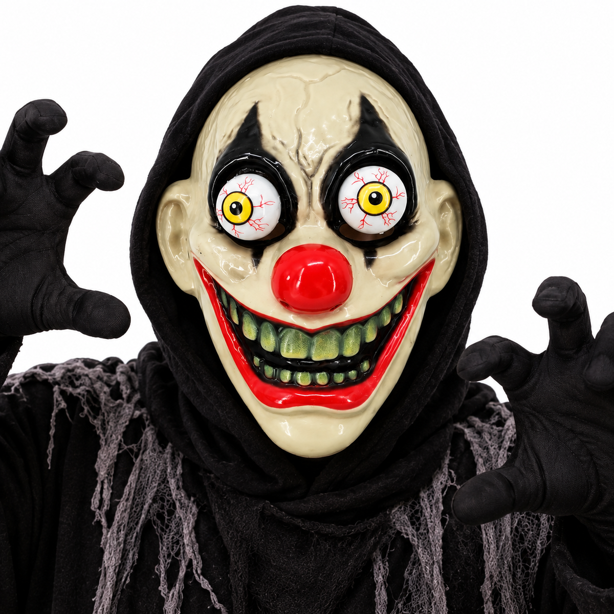 Creepy Clown Halloween Mask - Scary Spooky Fancy Dress Costume Mask