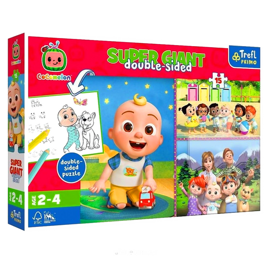 Cocomelon Super Giant Double Sided Jigsaw with Colouring Puzzle