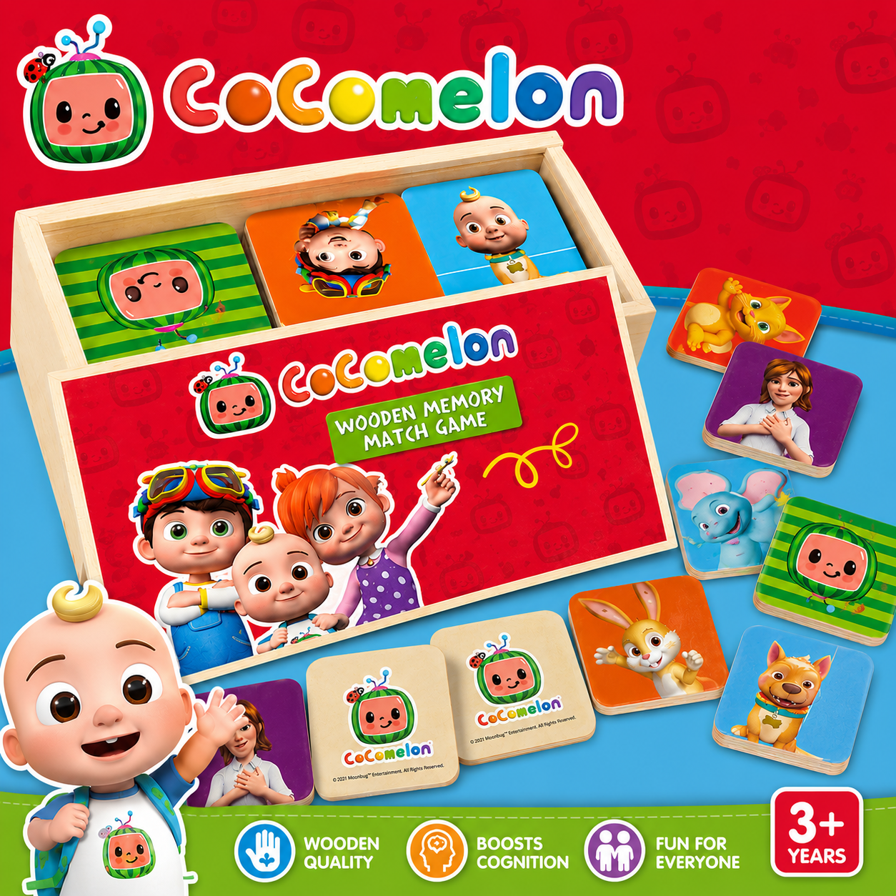 CoComelon Wooden Memory Match Game