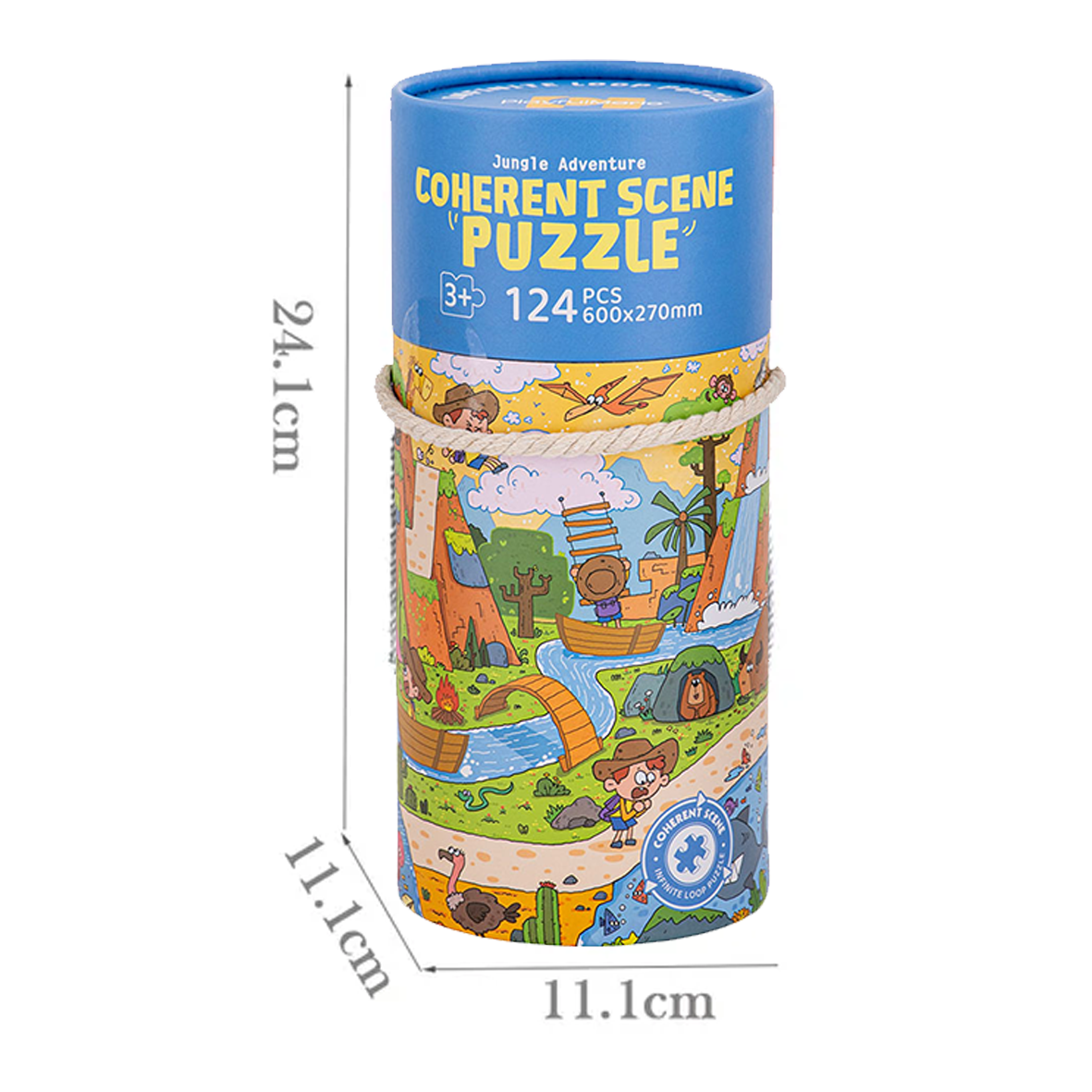 Jungle Theme Jigsaw Puzzle Tube - 124 Pieces