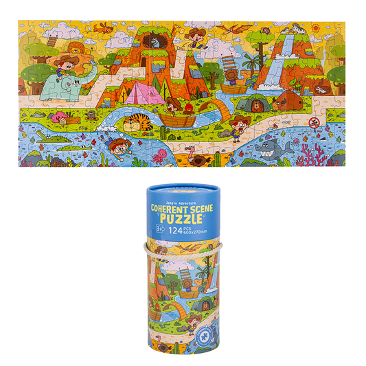Jungle Theme Jigsaw Puzzle Tube - 124 Pieces
