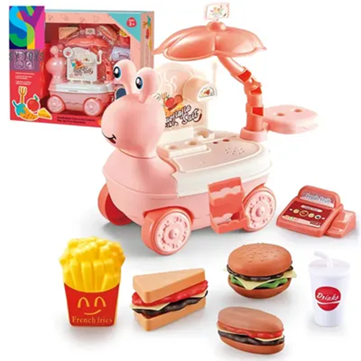 Cook-Kitchen Push Along Toy Set - Fast Food Kitchen