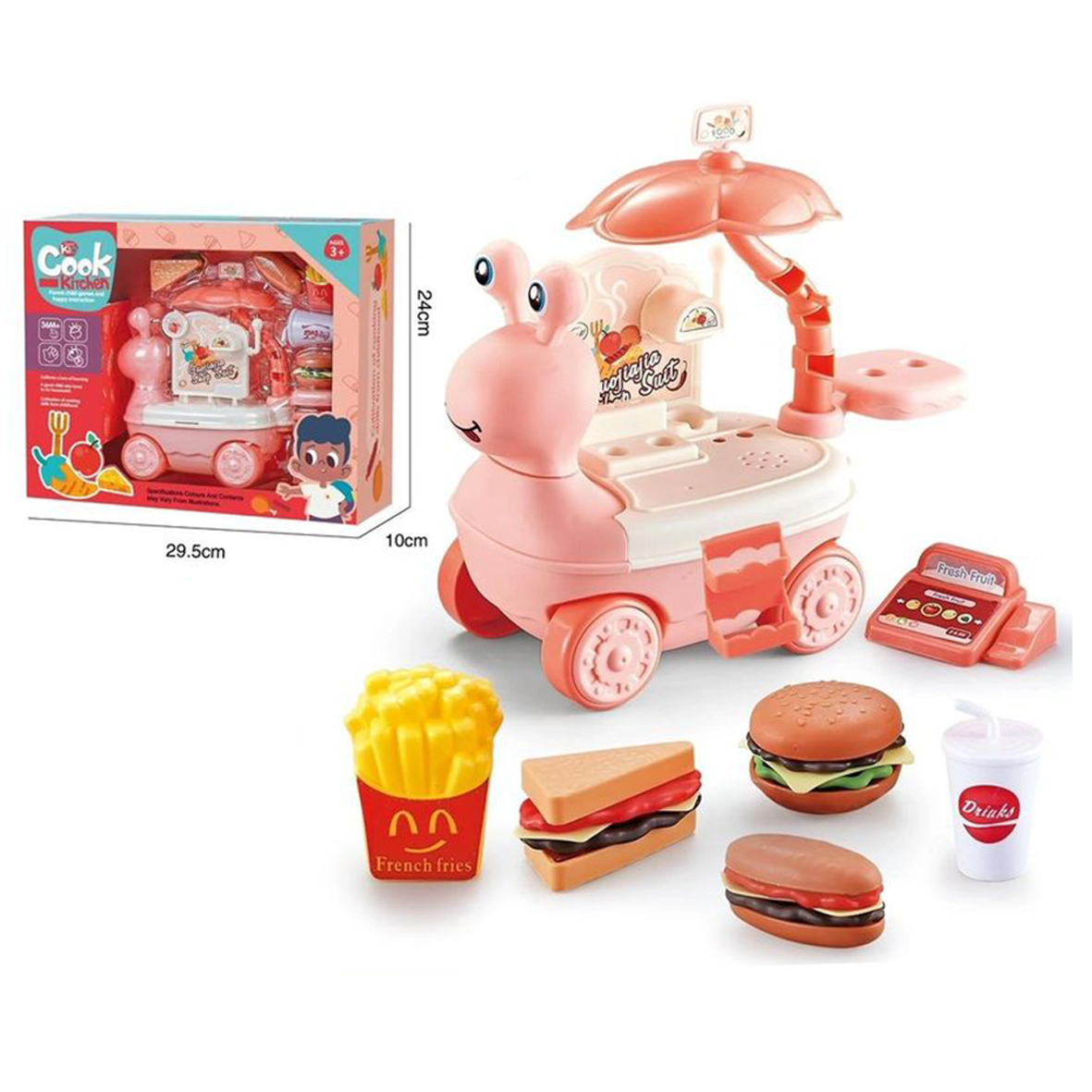 Cook-Kitchen Push Along Toy Set - Fast Food Kitchen