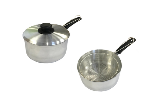 Chips Pan with Frying Basket 8" Silver CPS8