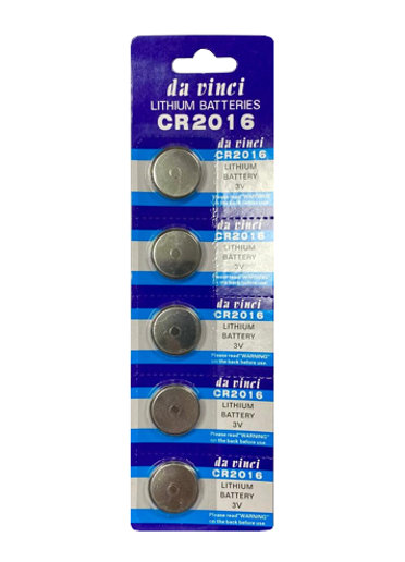 Lithium 3V Cell Coin Battery CR2016 Pack of 5 CR2016DV