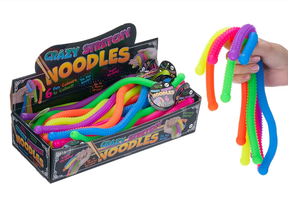 Crazy Stretchy String Noodles Toy 30cm Assorted Colours