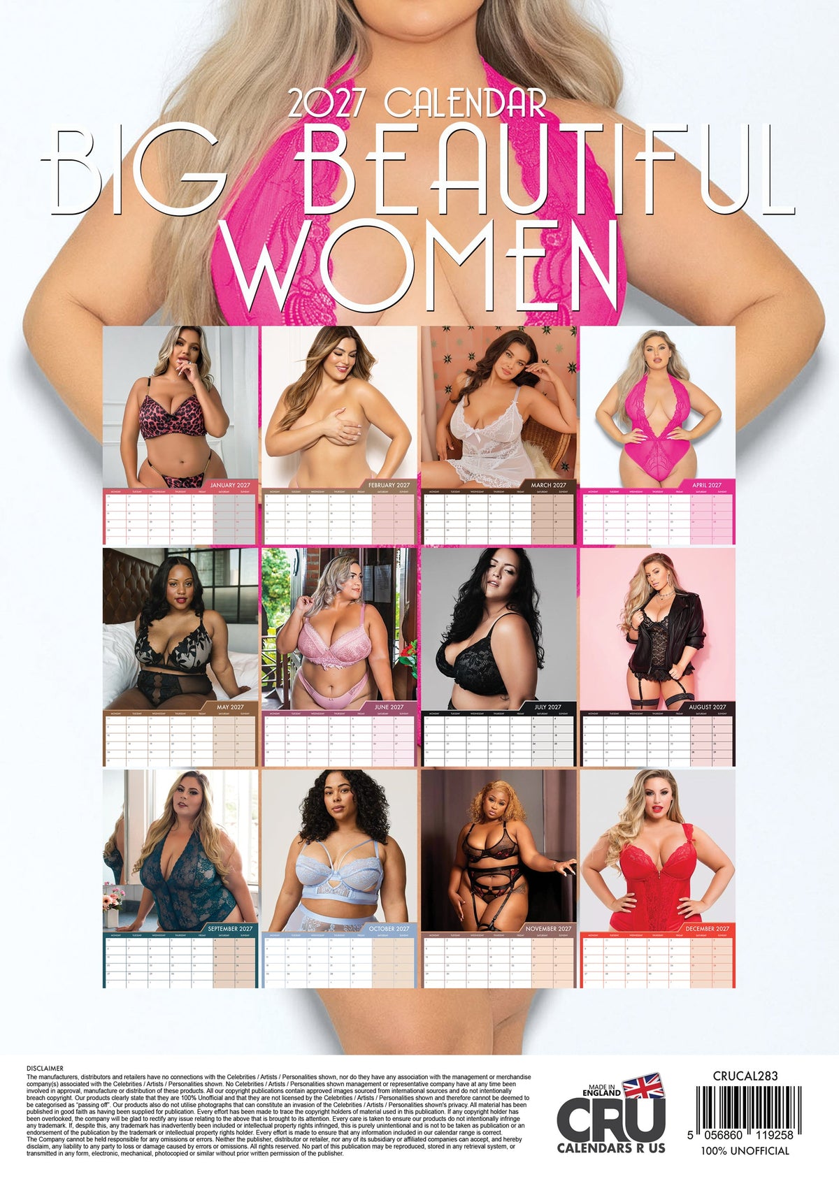 Big Beautiful Women - A3 Calendar 2027