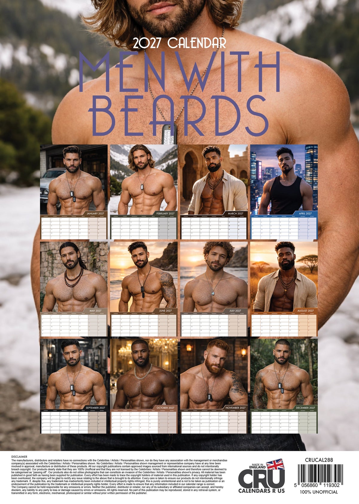 Men With Beards - A3 Calendar 2027