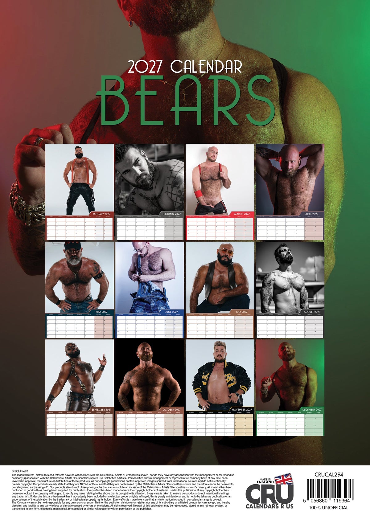 Bears - A3 Calendar 2027