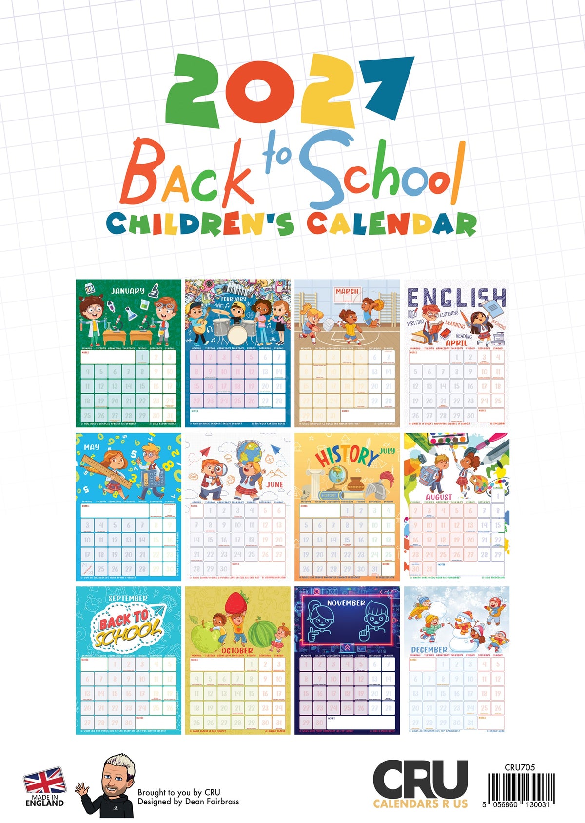 Back To School - A3 Calendar 2027