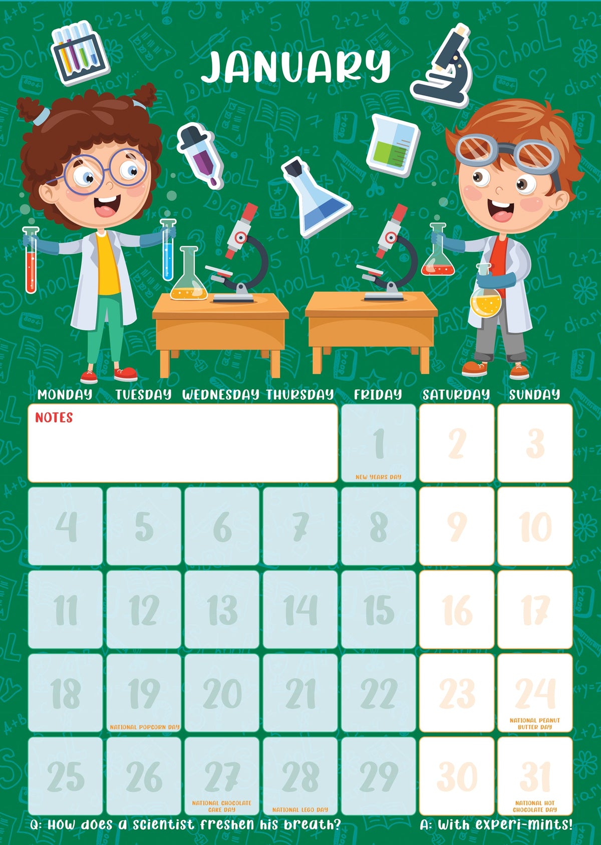 Back To School - A3 Calendar 2027