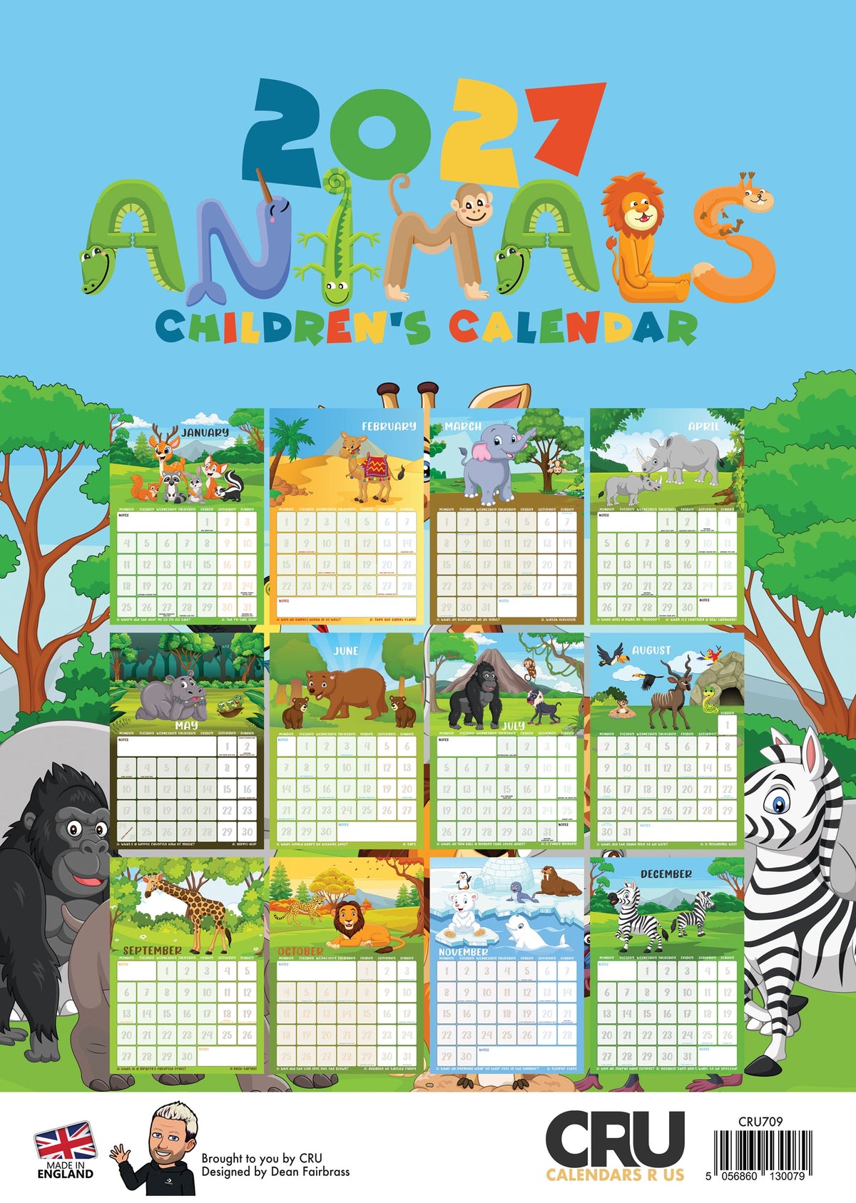 Animals - A3 Calendar 2027