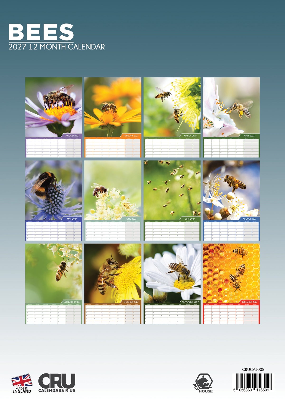 Bees - A3 Calendar 2027