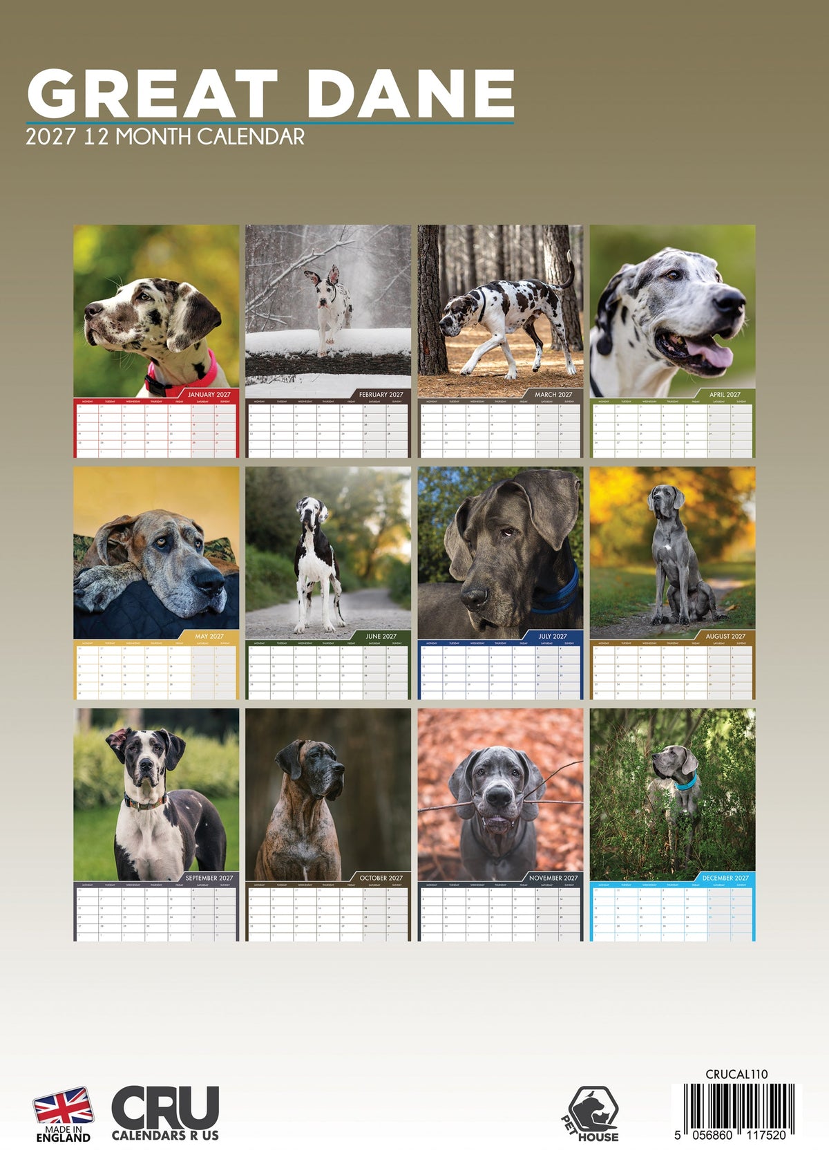 Great Dane - A3 Calendar 2027
