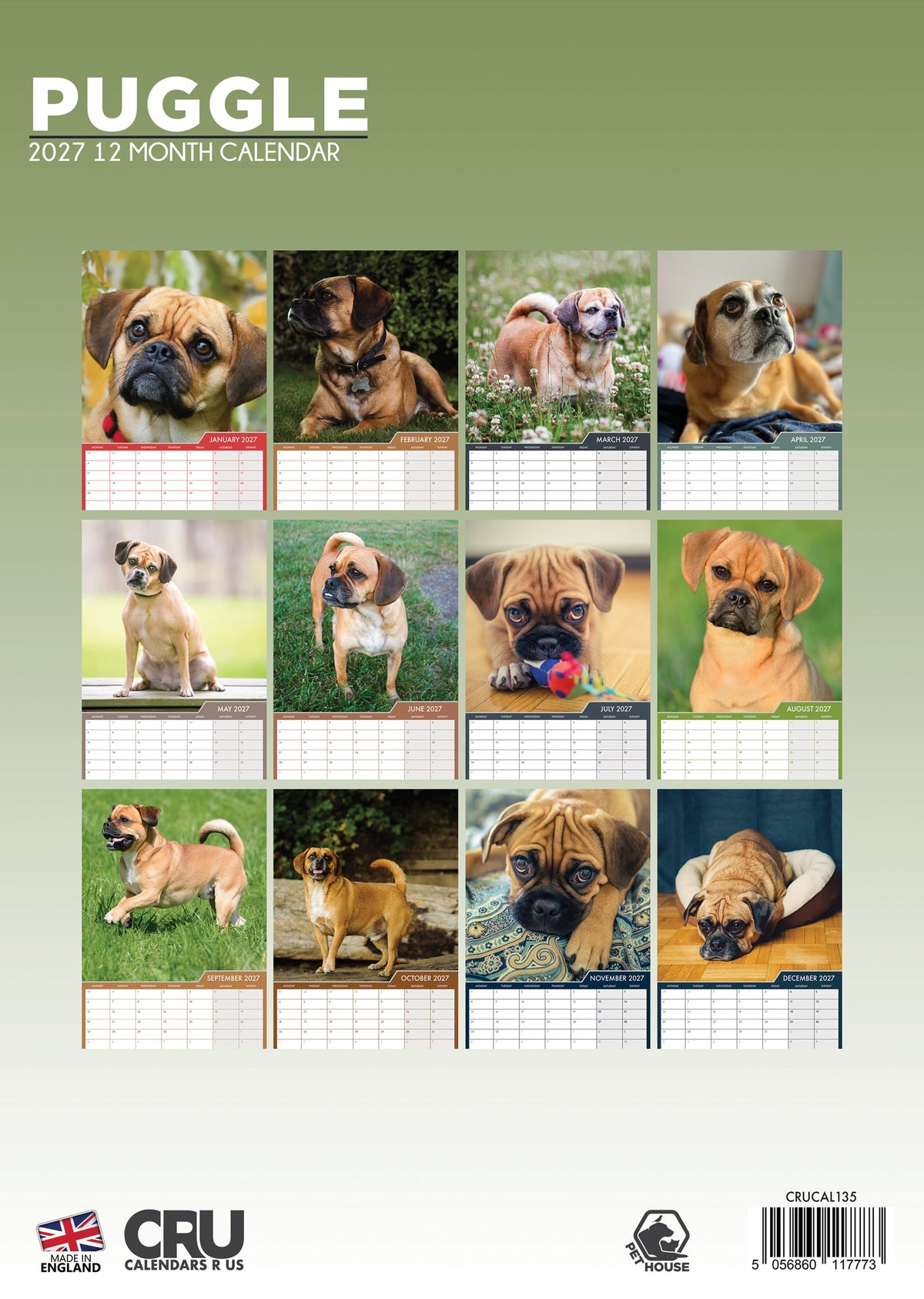 Puggle - A3 Calendar 2027