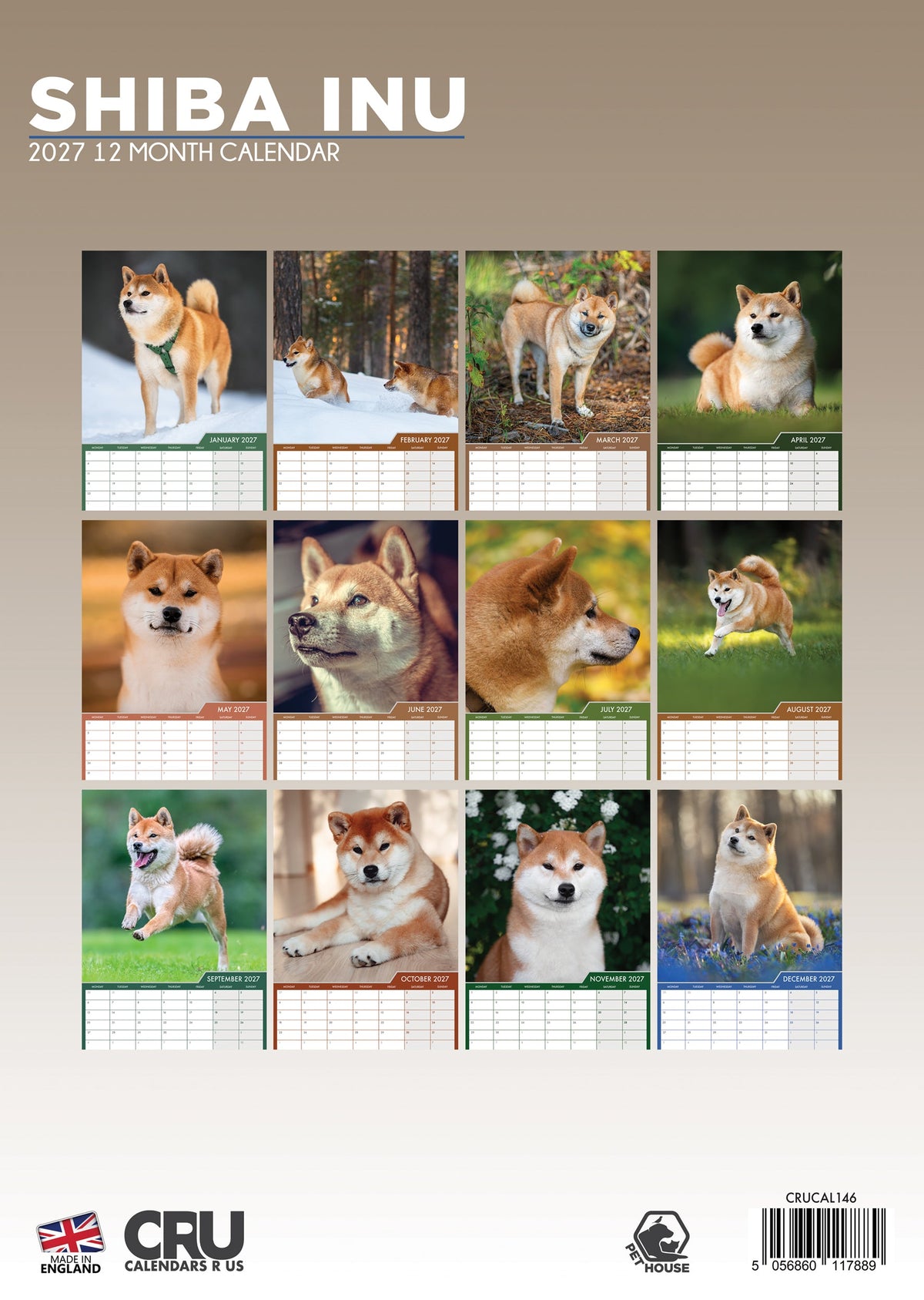 Shiba Inu - A3 Calendar 2027