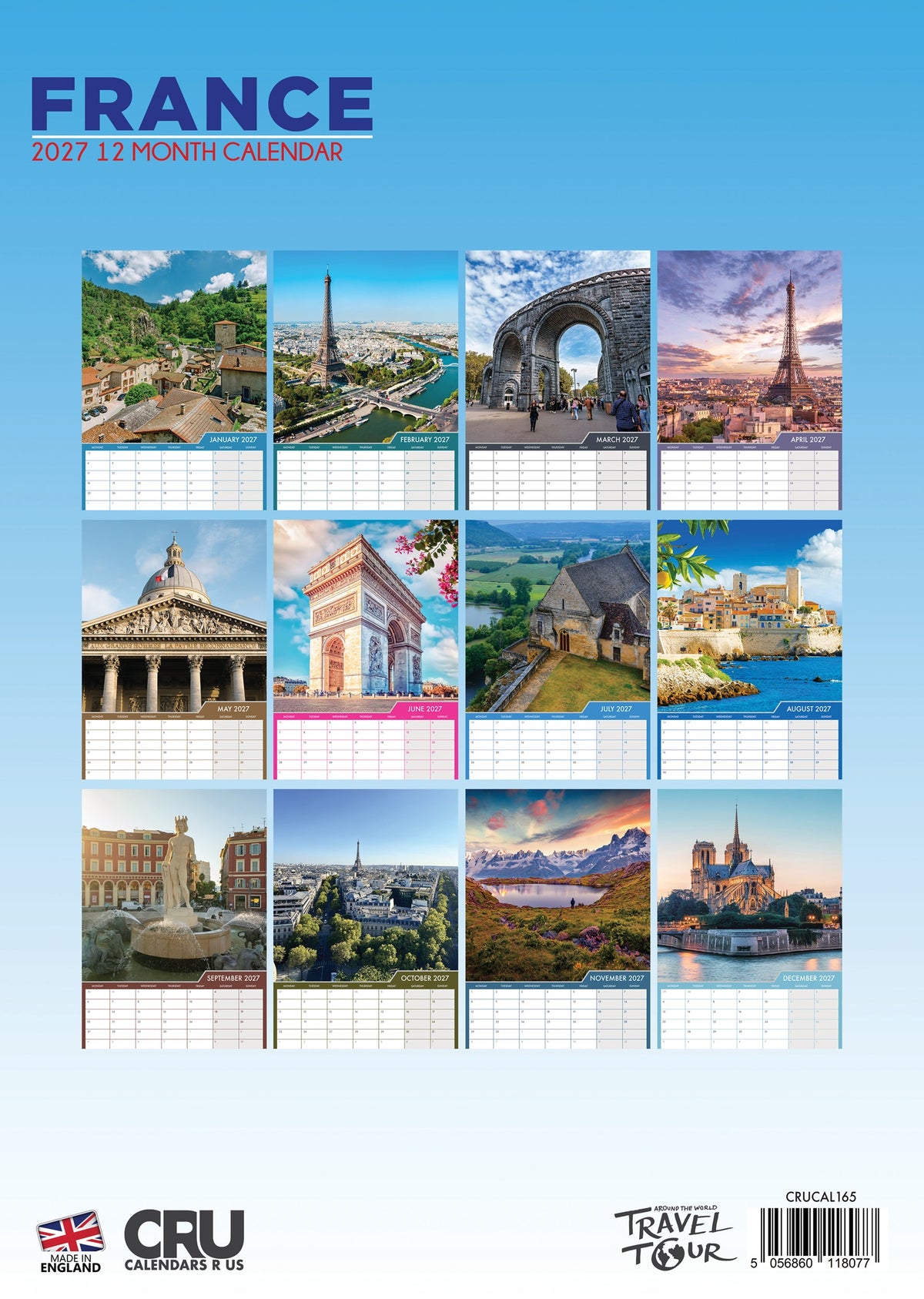 France - A3 Calendar 2027