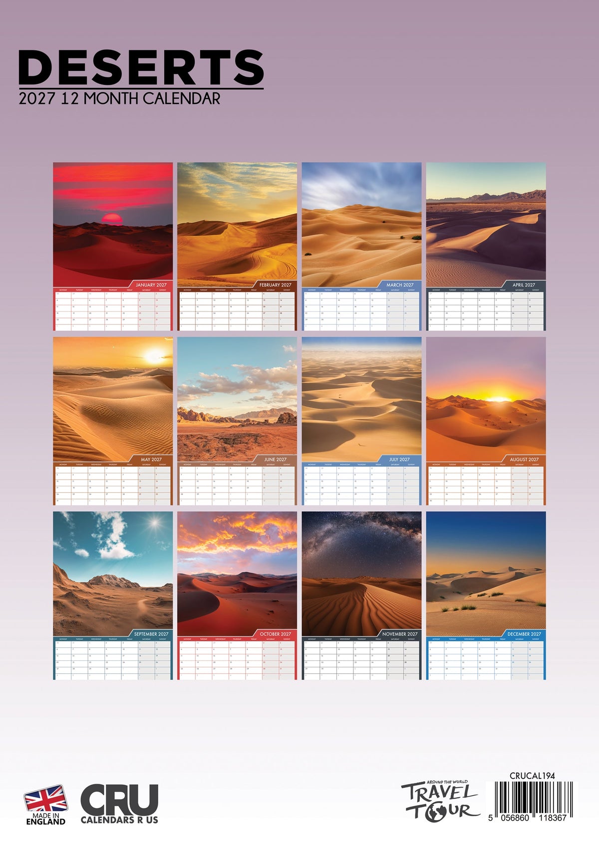 Deserts - A3 Calendar 2027