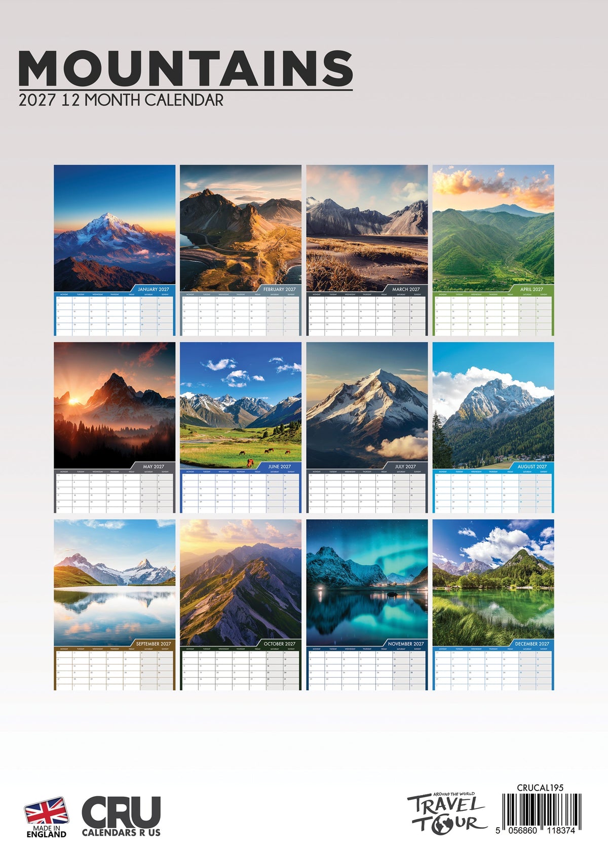 Mountains - A3 Calendar 2027