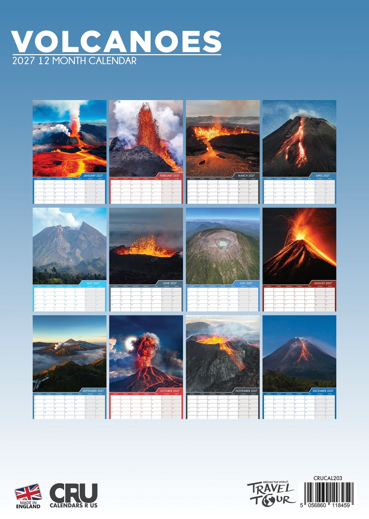 Volcanos - A3 Calendar 2027