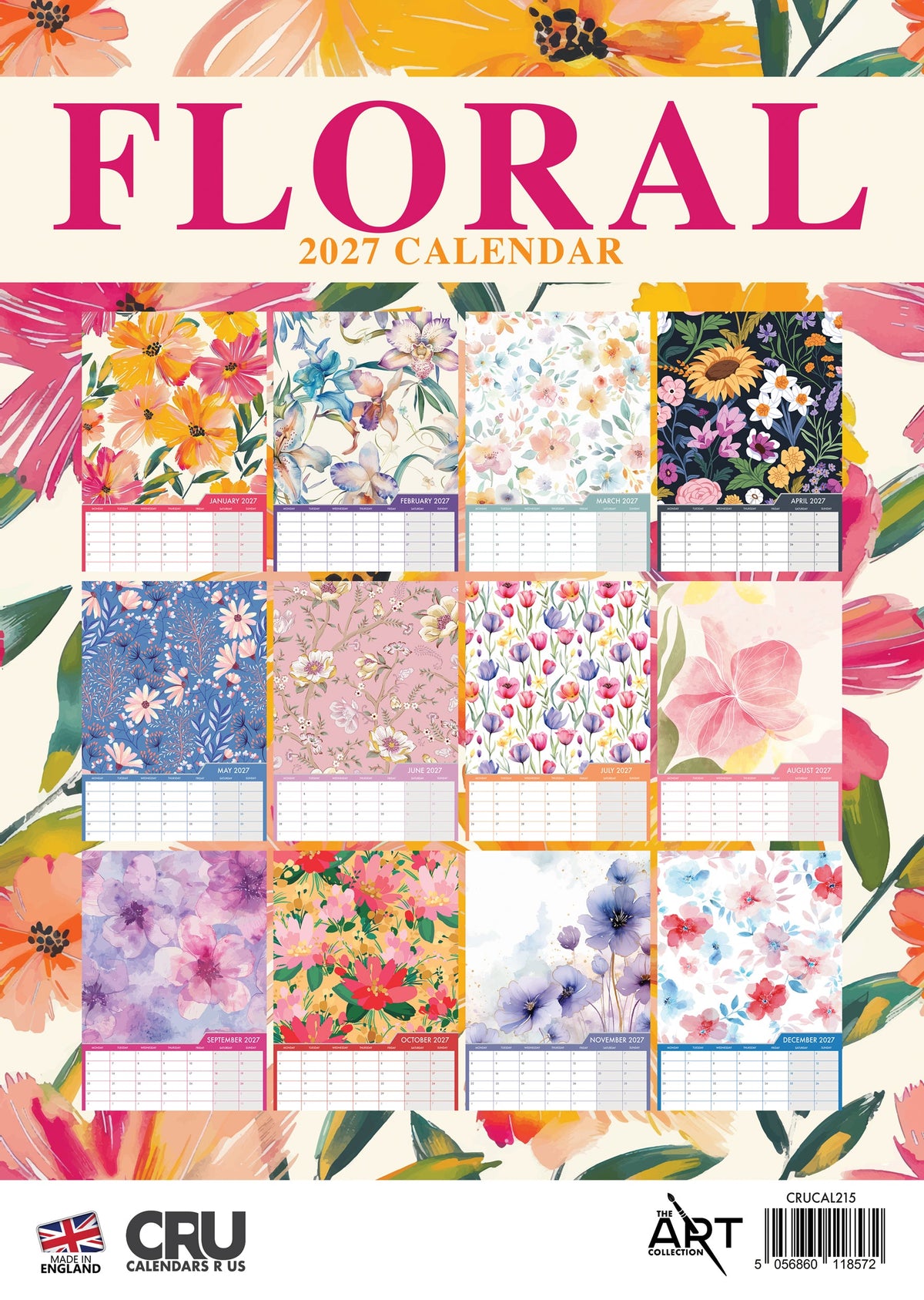 Floral Art - A3 Calendar 2027