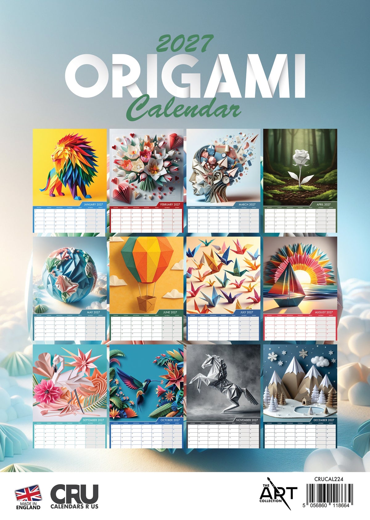 Origami - A3 Calendar 2027