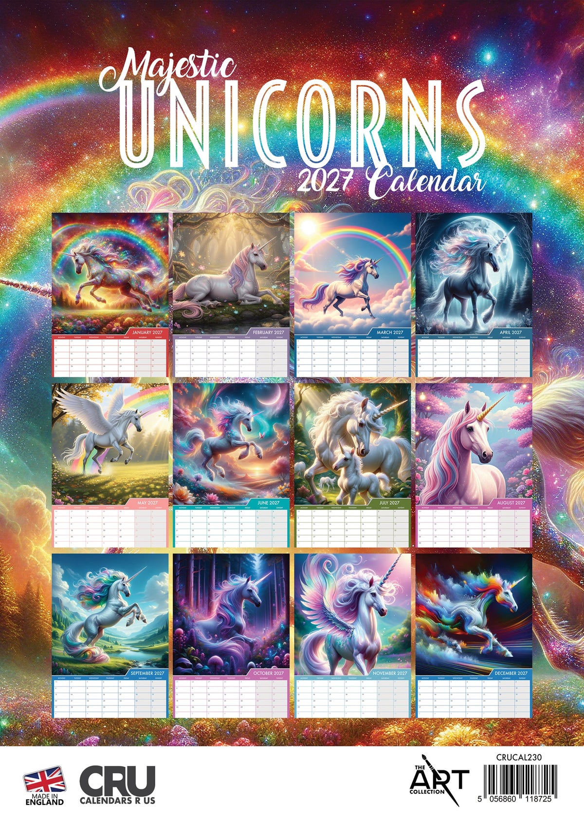 Majestic Unicorns - A3 Calendar 2027