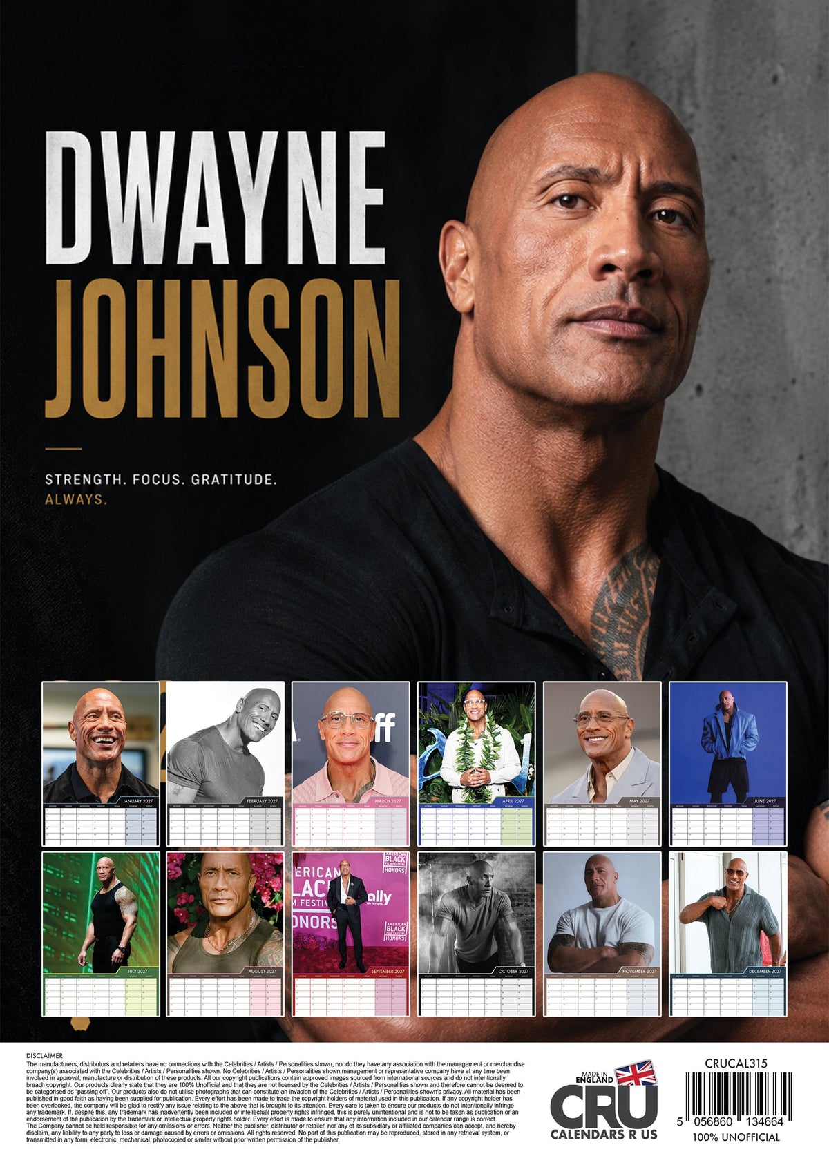 Dwayne Johnson - A3 Calendar 2027