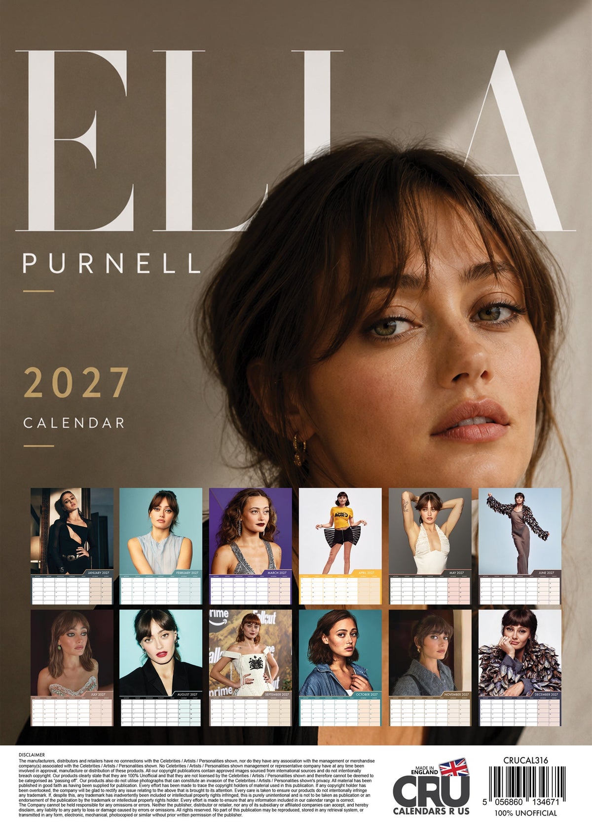Ella Purnell - A3 Calendar 2027