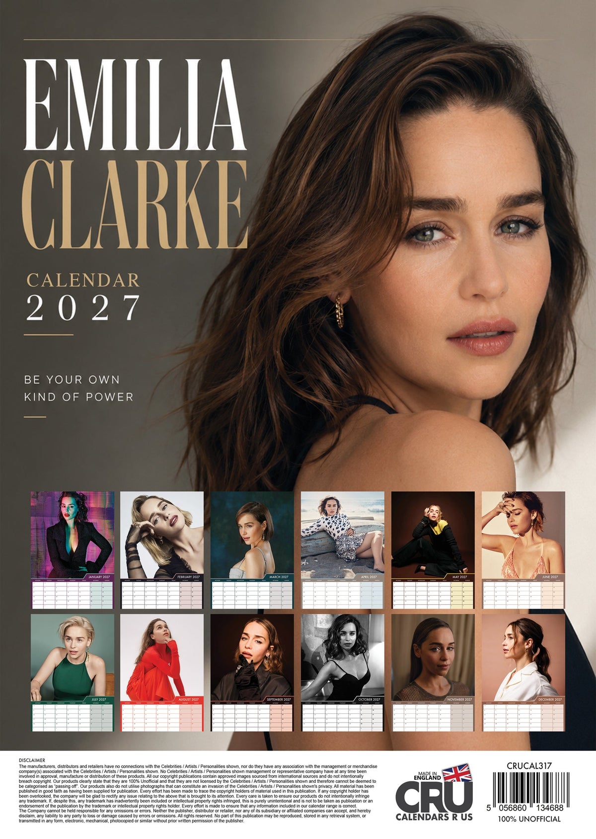 Emilia Clarke - A3 Calendar 2027