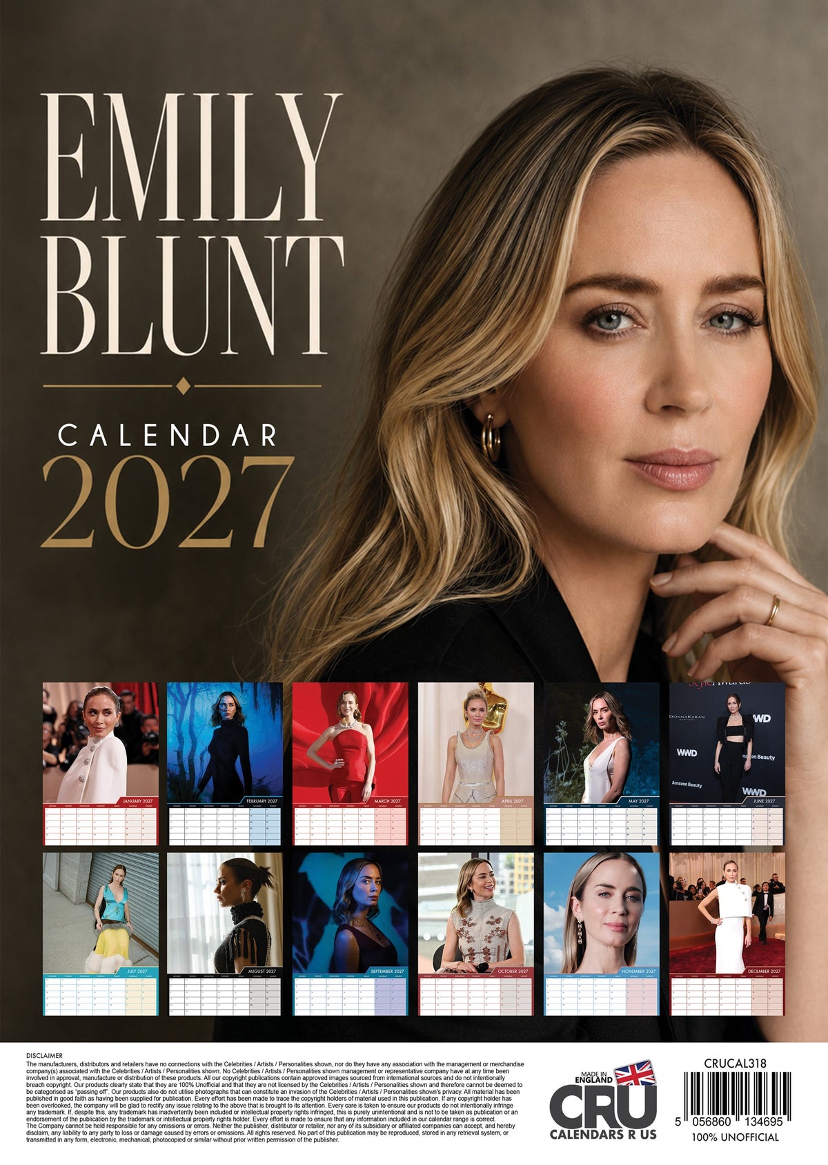 Emily Blunt - A3 Calendar 2027