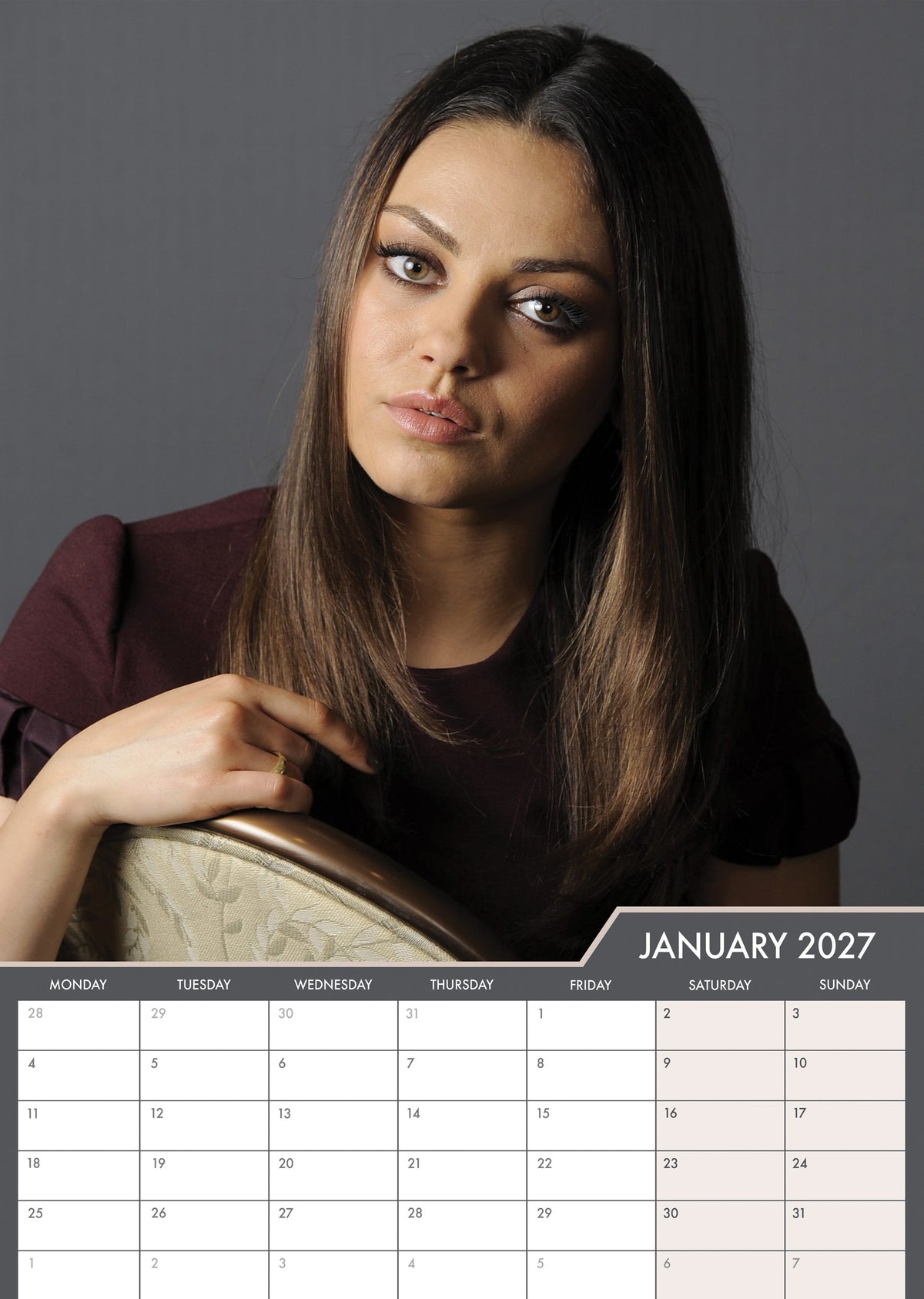 Mila Kunis - A3 Calendar 2027