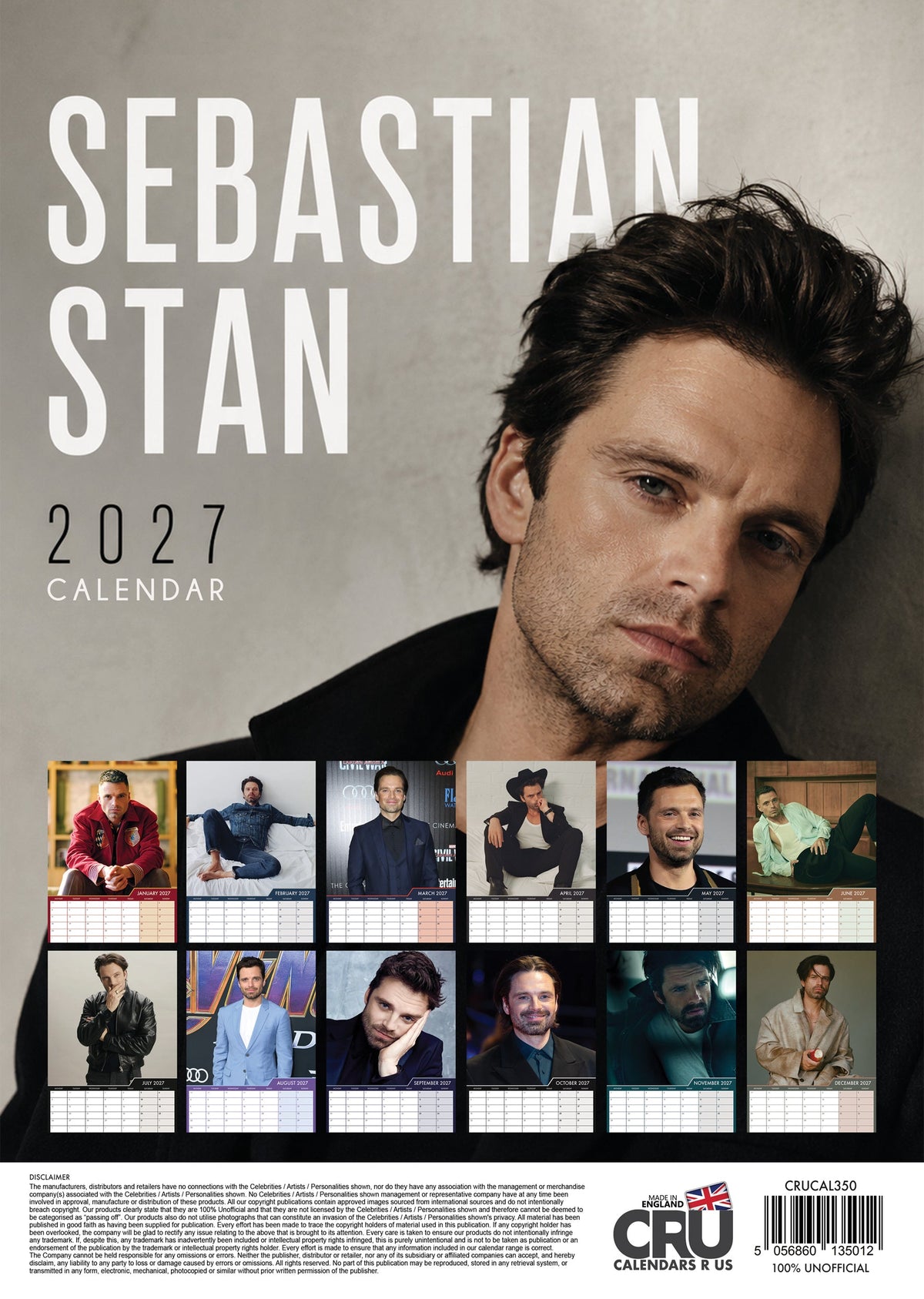 Sebastian Stan - A3 Calendar 2027