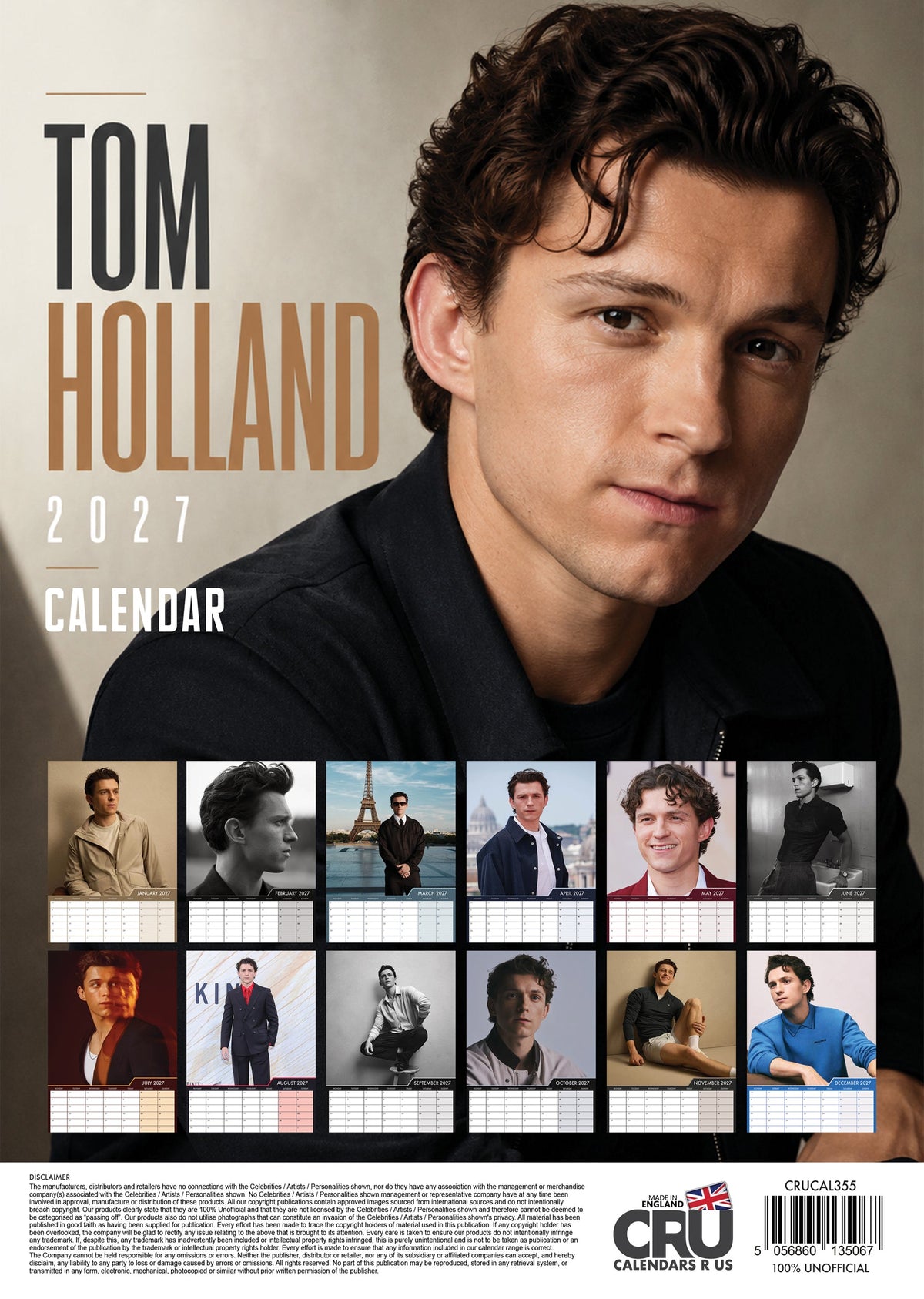 Tom Holland - A3 Calendar 2027