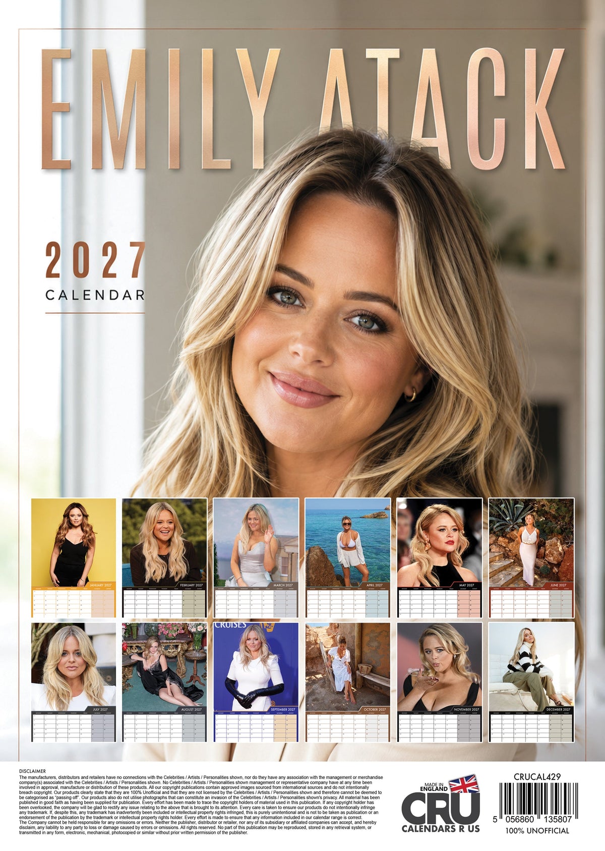 Emily Atack - A3 Calendar 2027